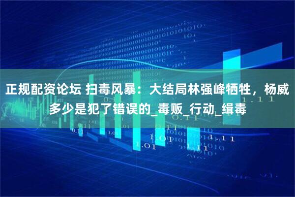 正规配资论坛 扫毒风暴：大结局林强峰牺牲，杨威多少是犯了错误的_毒贩_行动_缉毒
