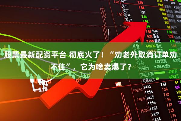 股票最新配资平台 彻底火了！“劝老外取消订单劝不住”，它为啥卖爆了？